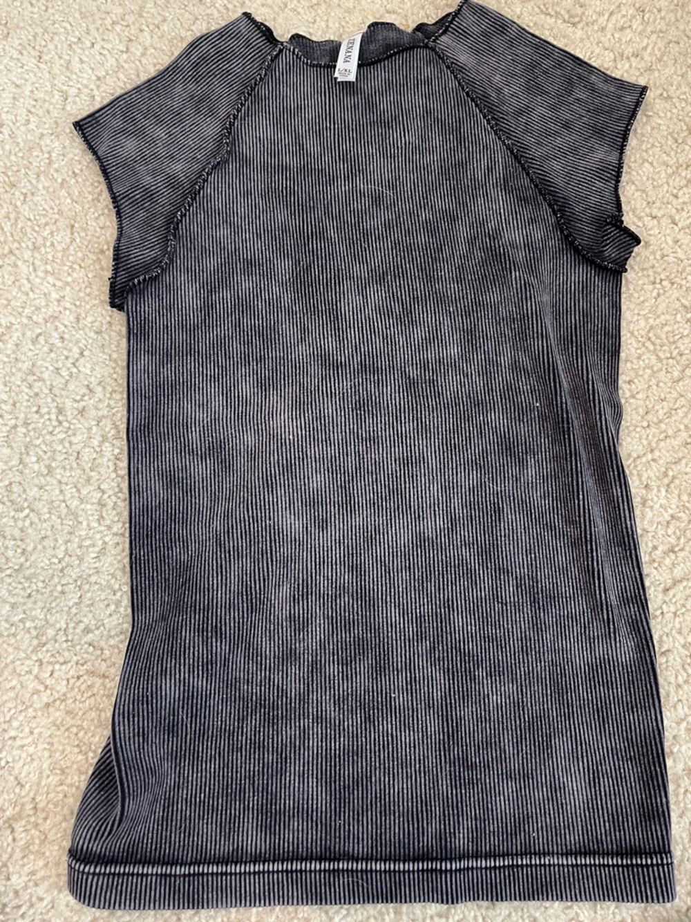 Zenana Ribbed Short Sleeve Top - Black